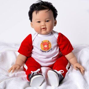 Realistic Big Boy Reborn Baby Doll Baby Doll  Gift with 4-Piece Doll Accessories